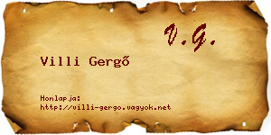 Villi Gergő névjegykártya